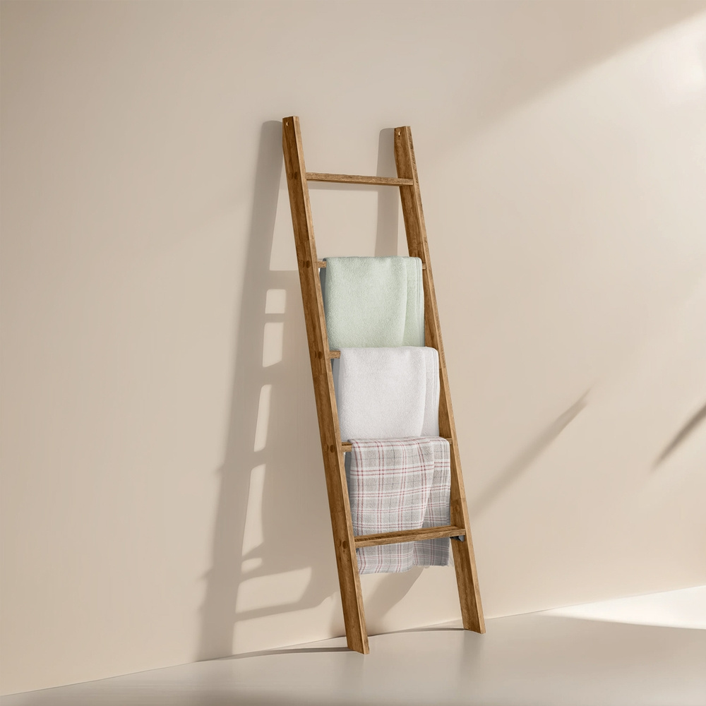 TEMU Échelle de couverture décorative de ferme pour , étagère d'échelle à 5 niveaux, support d'échelle pour le rangement et la décoration