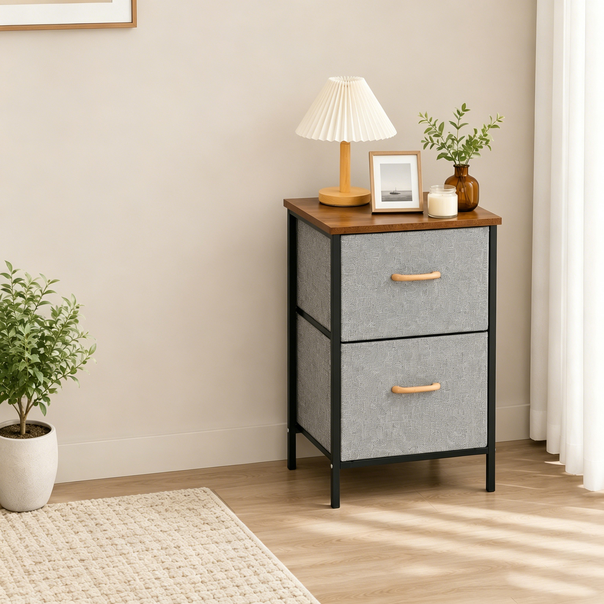TEMU Tour de rangement en tissu à 2/3/4 tiroirs, commode haute pour chambre à coucher, tiroirs avec en tissu pour , chevet, salon, entrée, couloir,