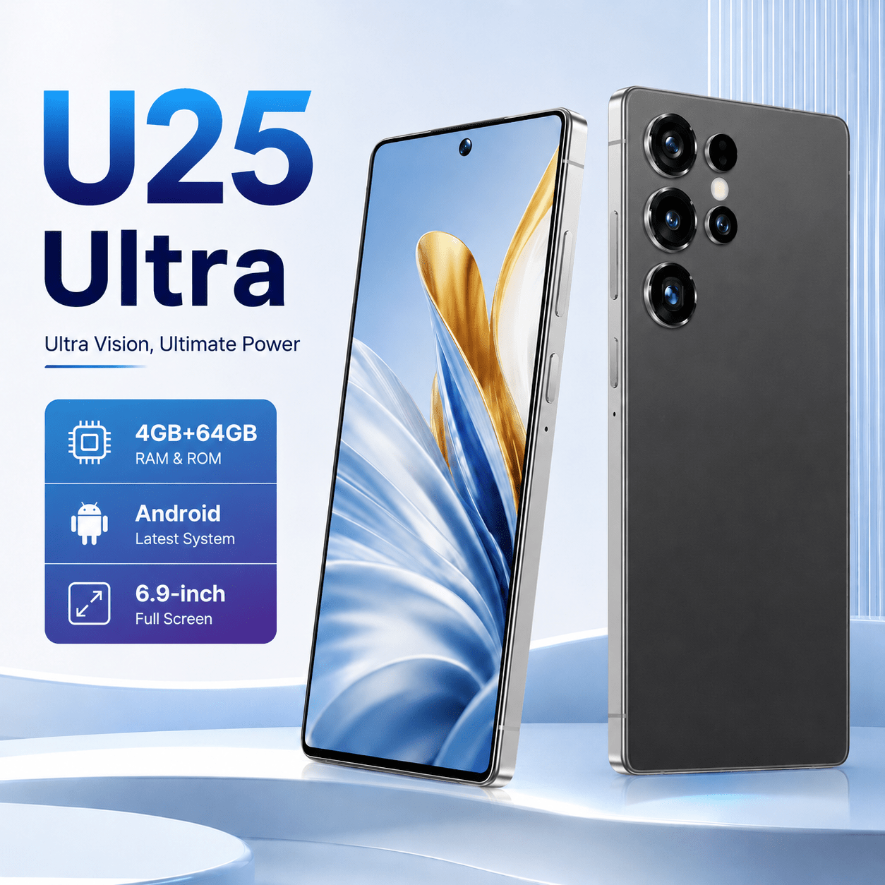 2026 new high end flagship   unlocked version smartphone features a 6 9 inch unlocked large screen design 4 64gb storage and memory supports type c charging provides   dual standby function Product details 6