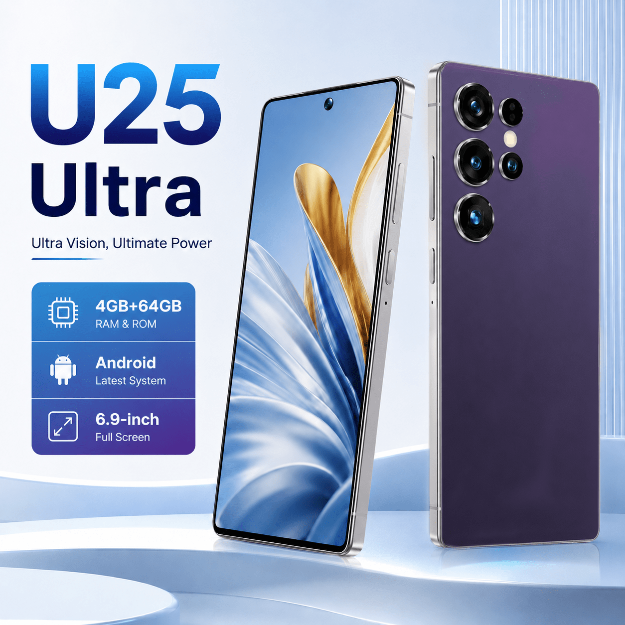 2026 new high end flagship   unlocked version smartphone features a 6 9 inch unlocked large screen design 4 64gb storage and memory supports type c charging provides   dual standby function Product details 9