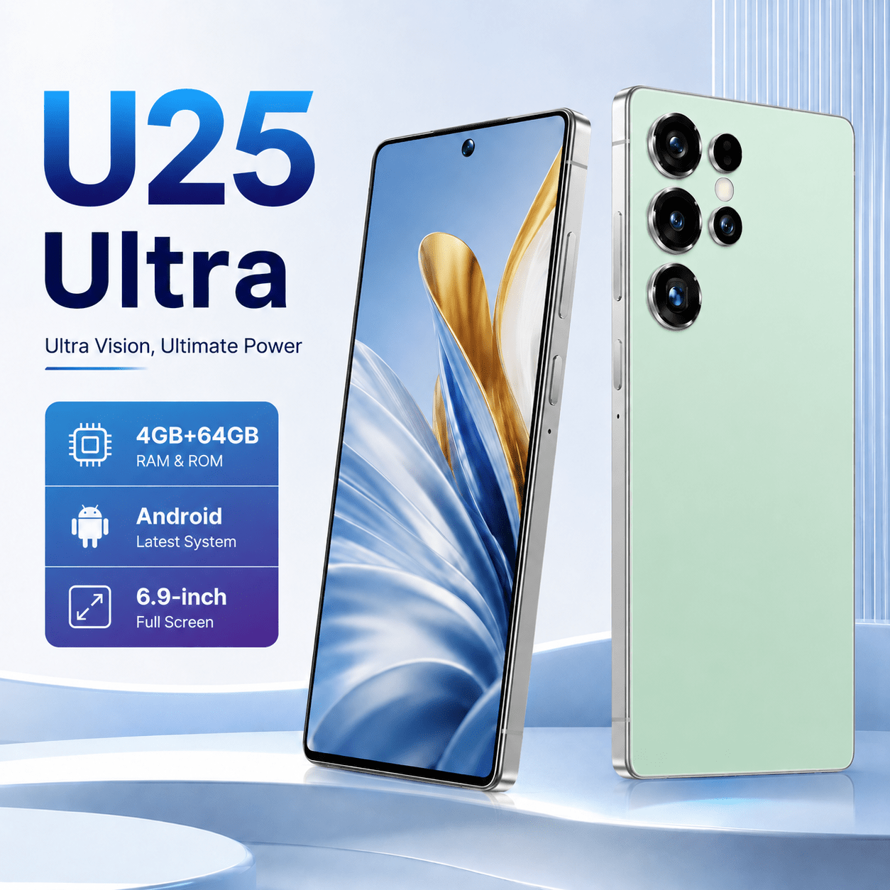 2026 new high end flagship   unlocked version smartphone features a 6 9 inch unlocked large screen design 4 64gb storage and memory supports type c charging provides   dual standby function Product details 8