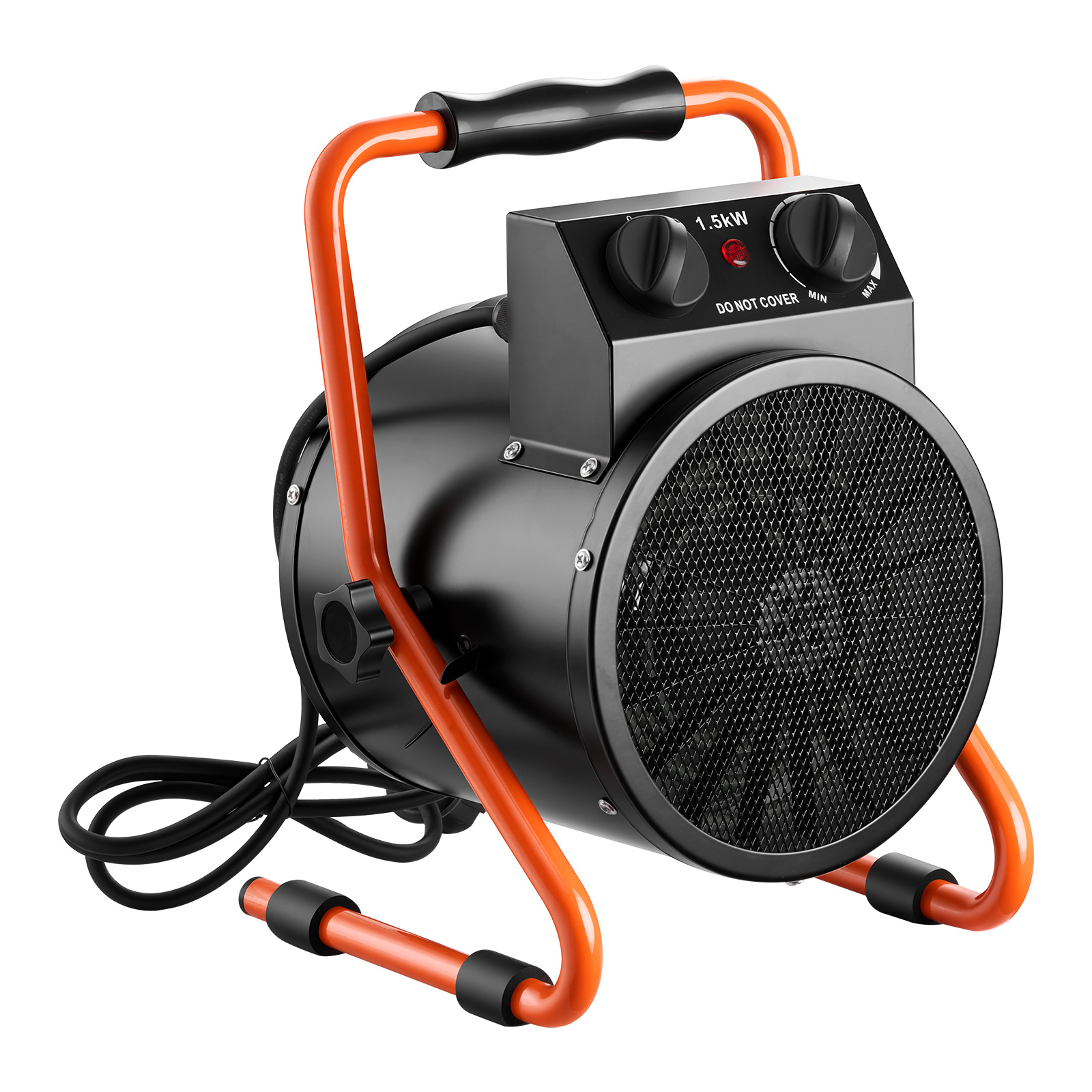 TEMU VEVOR Chauffage de Serre, 1500W Chauffage Électrique avec Ventilateur & Modes de Chaleur Élevée, Protection, Angle Réglable à 25°, Protection