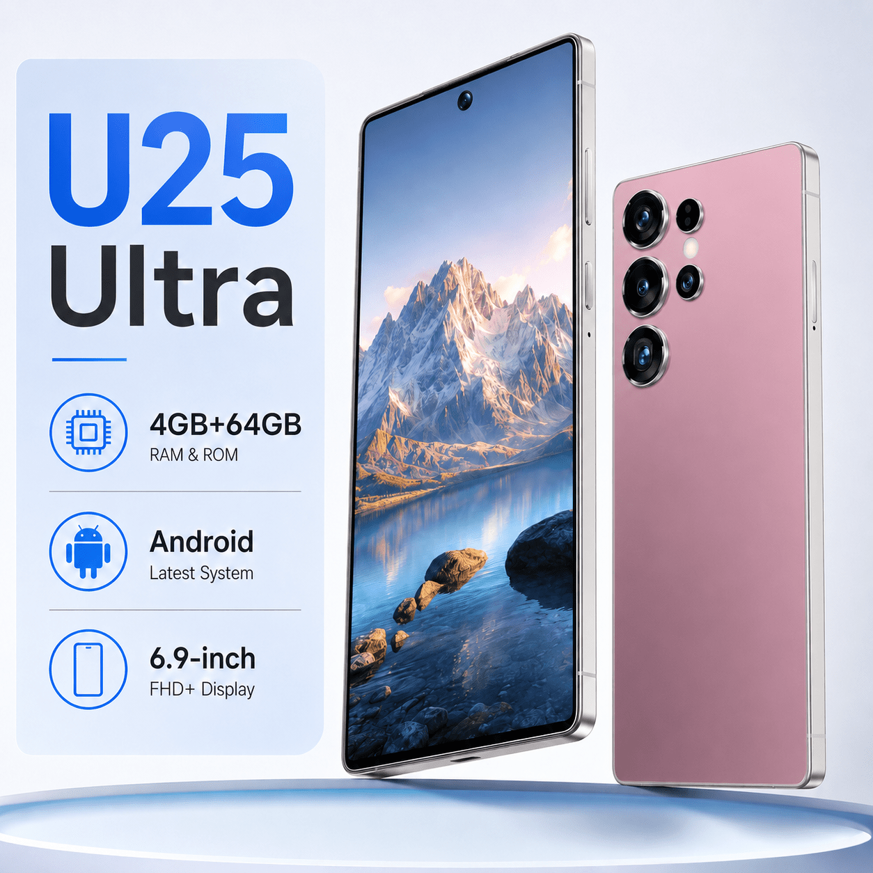 u25 ultra 6 9 inch hd touchscreen display smartphone 4gb 64gb compact mobile device student friendly unlocked   phone   dual standby   facial recognition ideal gift Product details 6