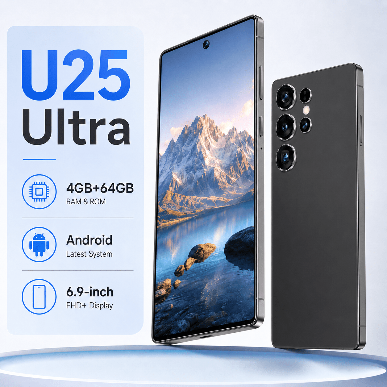 u25 ultra 6 9 inch hd touchscreen display smartphone 4gb 64gb compact mobile device student friendly unlocked   phone   dual standby   facial recognition ideal gift Product details 8