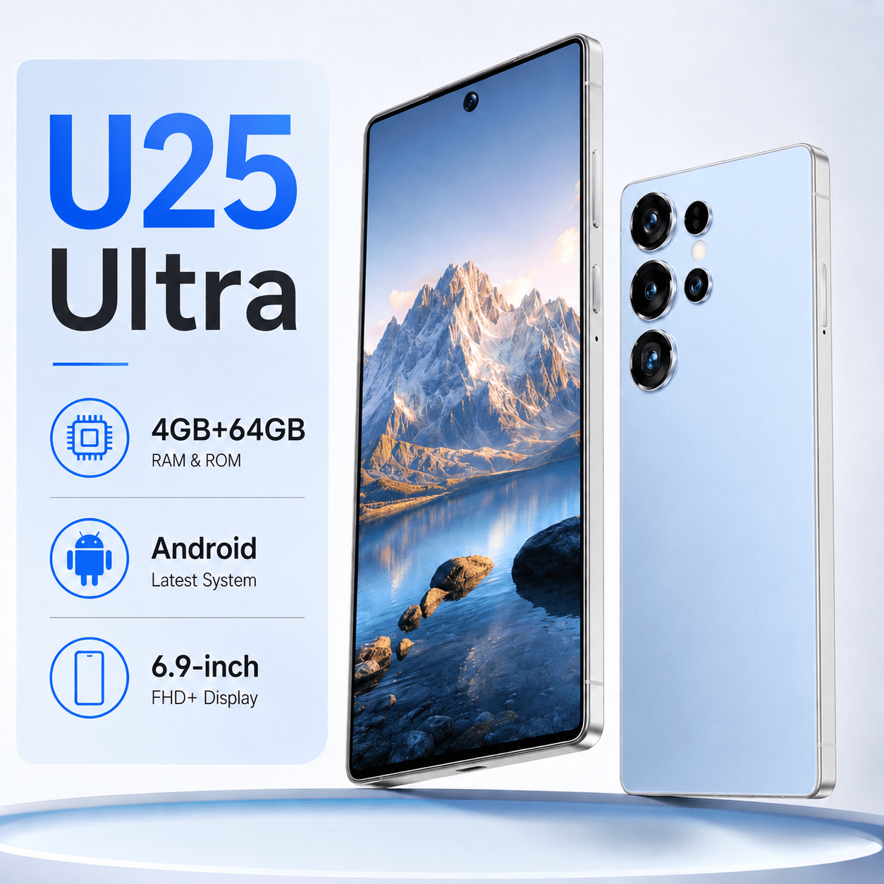 u25 ultra 6 9 inch hd touchscreen display smartphone 4gb 64gb compact mobile device student friendly unlocked   phone   dual standby   facial recognition ideal gift Product details 9