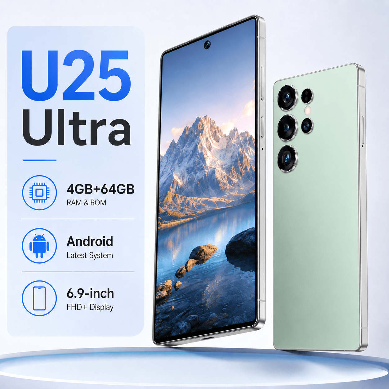 u25 ultra 6 9 inch hd touchscreen display smartphone 4gb 64gb compact mobile device student friendly unlocked   phone   dual standby   facial recognition ideal gift Product details 10