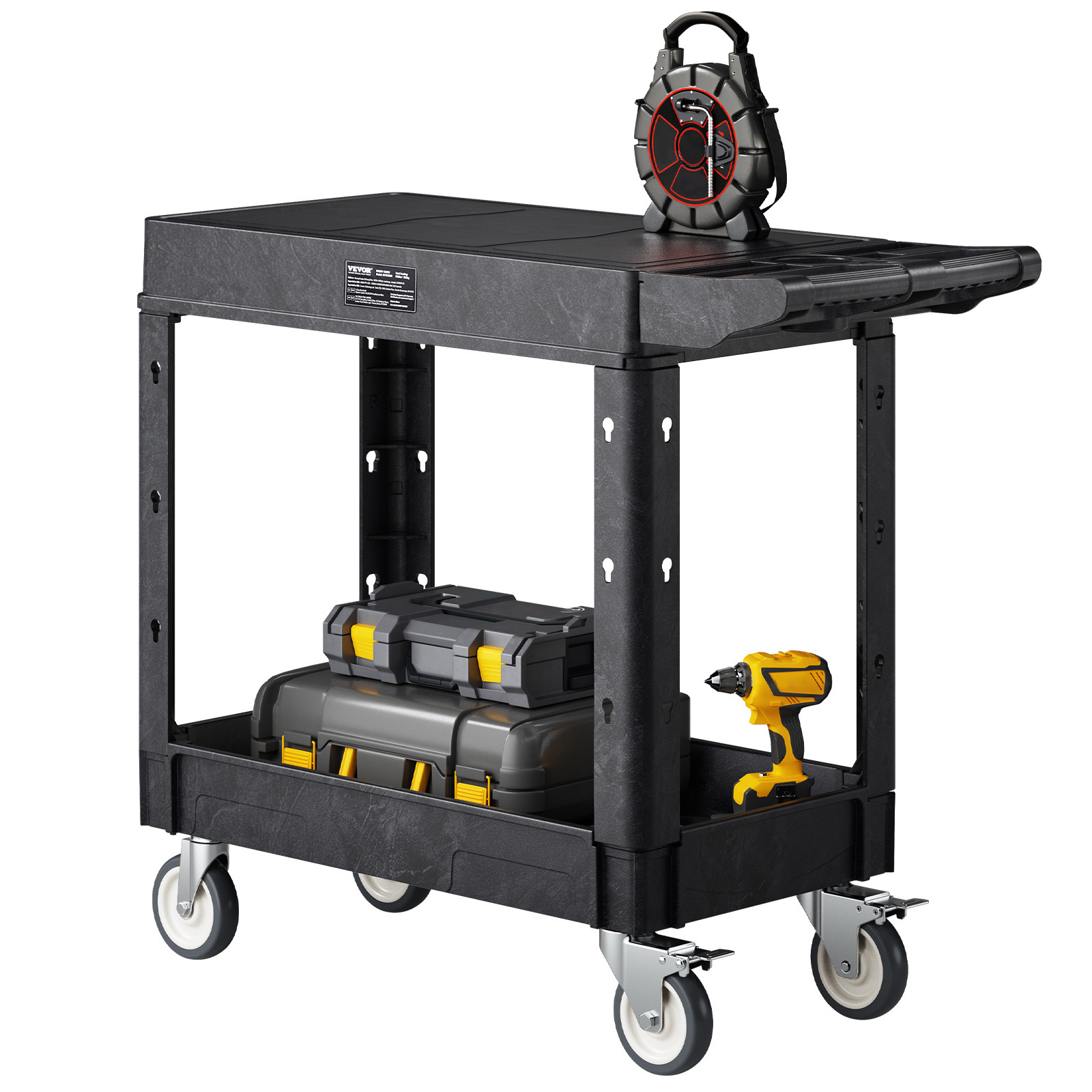 TEMU Vevor 2-shelf Utility Cart 550 Lbs 31.3 X 17.7-inch Service Cart With Wheels