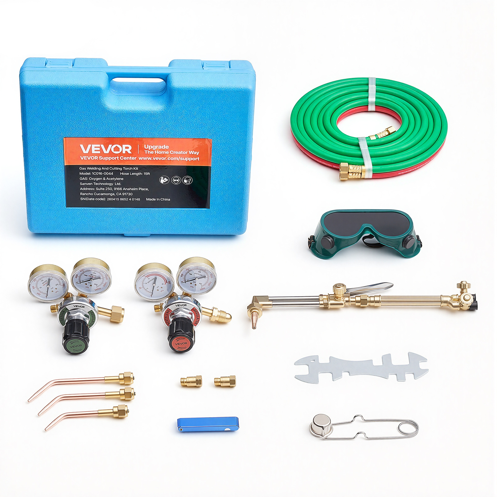 TEMU Kit de chalumeau -acétylène VEVOR avec clapets anti-retour, kit de chalumeau à gaz pour et , kit de brasage oxy-acétylène portable avec tuyau