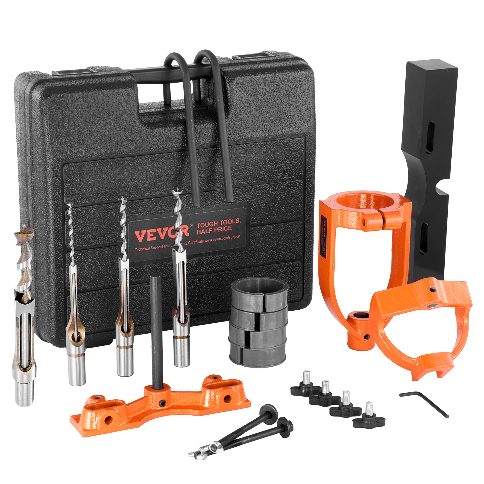 TEMU VEVOR Accessoire pour , 4 Modèles de Perçage, Jeu de à Trou Carré, Ensemble de Localisation de Perçage d'Établi et Outils de Tenonnerie avec 5
