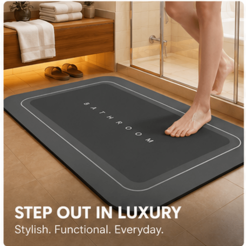 TEMU Tapis de sol de salle de bain gris foncé, 23.6 x pouces, tapis de douche ultra absorbant avec doux et rembourré, construction à 3 couches