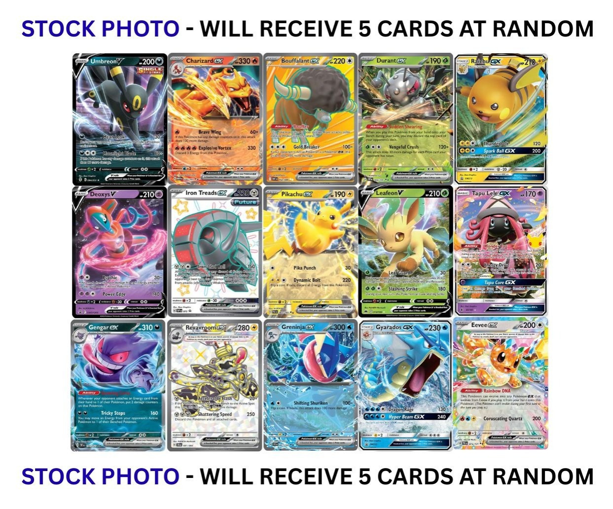 Pokémon Card Lot - EX, GX, V, VMAX, Assorted Lot - No Duplicates