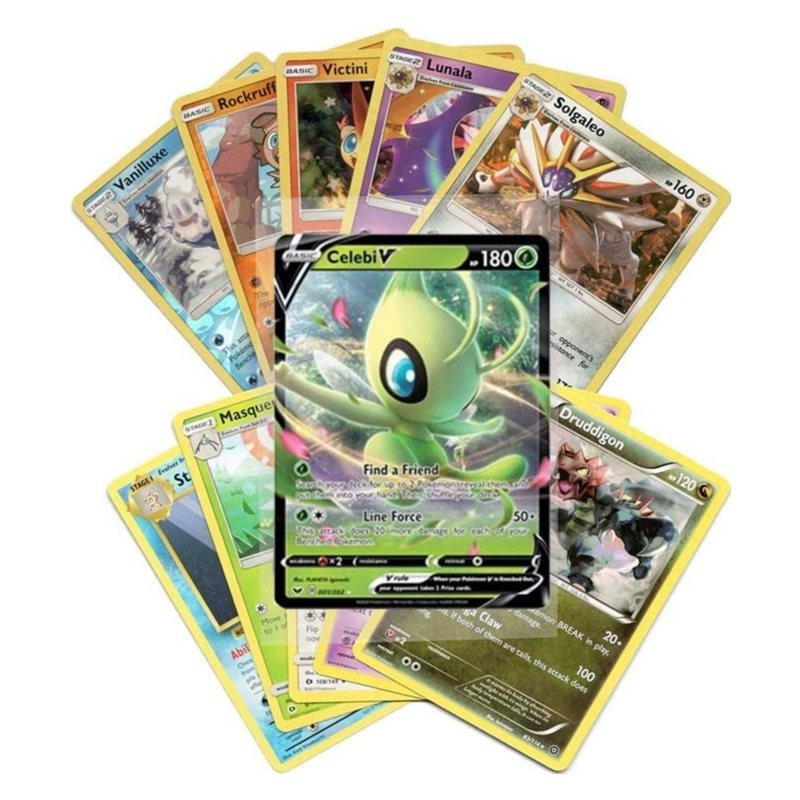 Pokémon Cards - 50pcs Lot with Guaranteed V, Vmax, Vstar, Gx, or Ex
