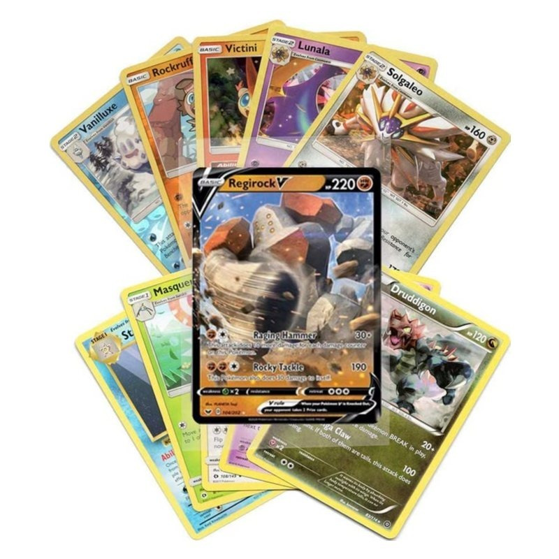 Pokémon Cards - 50pcs Lot with Guaranteed V, Vmax, Vstar, Gx, or Ex