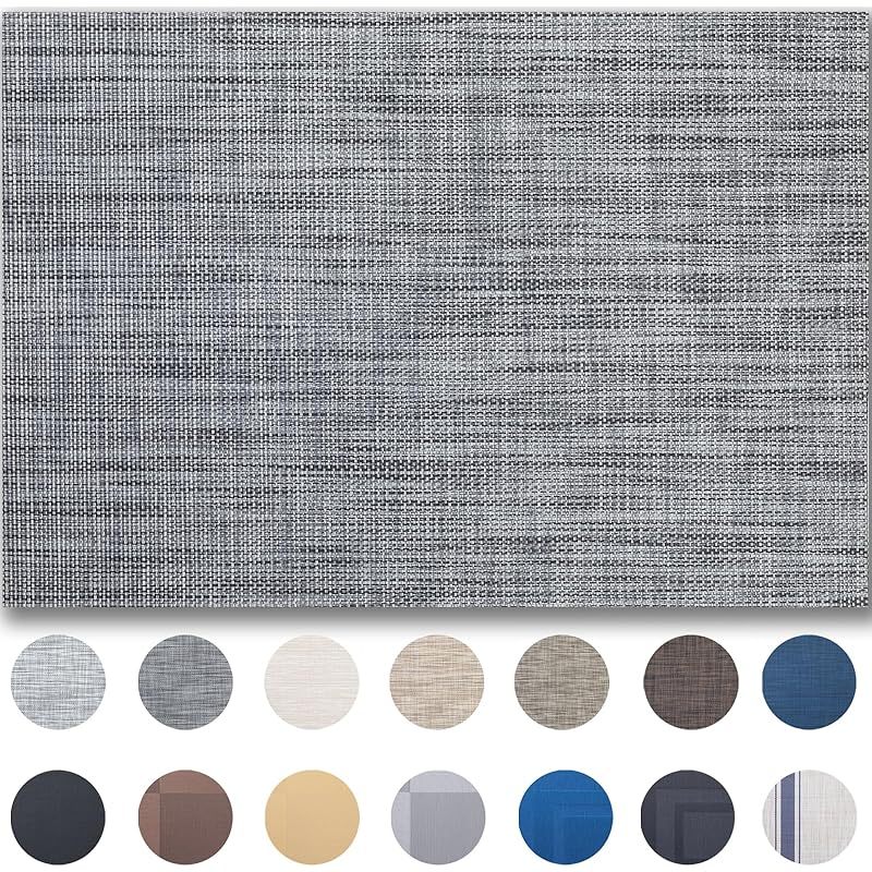 TEMU Ensemble de 8/12 Sets de Table en PVC – Texture Tissée, Sets de Table Lavables pour Intérieur & Extérieur