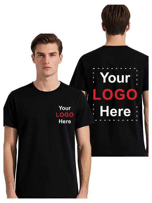 custom short sleeve t shirts 100 cotton customizable clothing adult mens base layer front back add your text logo or image to custom team uniforms custom workwear