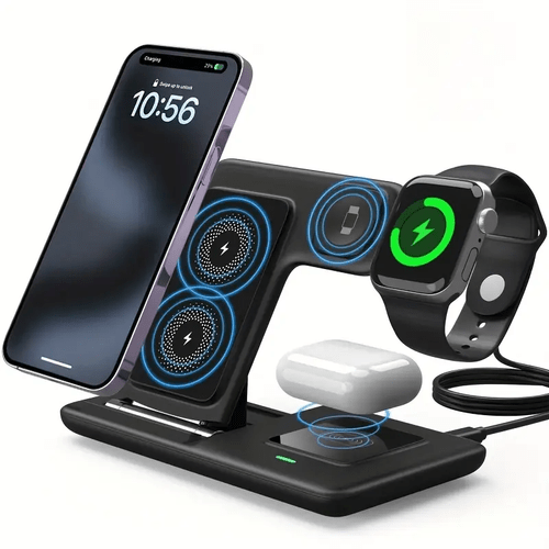 neohost 3 in 1 wireless charging station for iphone compatible with phone 17 16 15 pro max 13 12 11 watch series 10 6 5 ultra models auto accessories a perfect mothers day gift