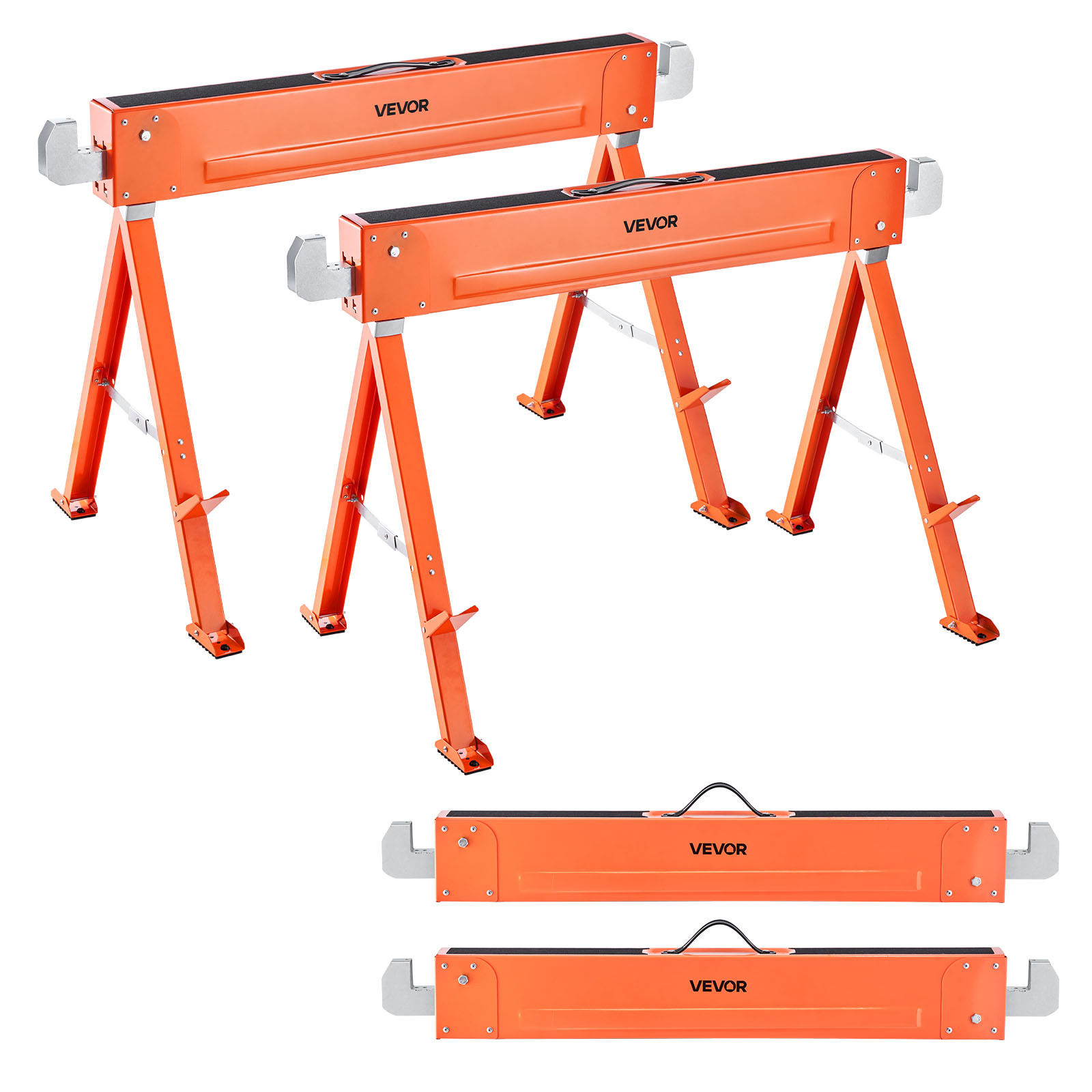TEMU VEVOR Équerres de Scie, Lot de 2 Équerres de Travail Pliantes, Capacité de Charge de 600,1 kg avec Pieds Robustes, Équerre de Scie Portable Tout
