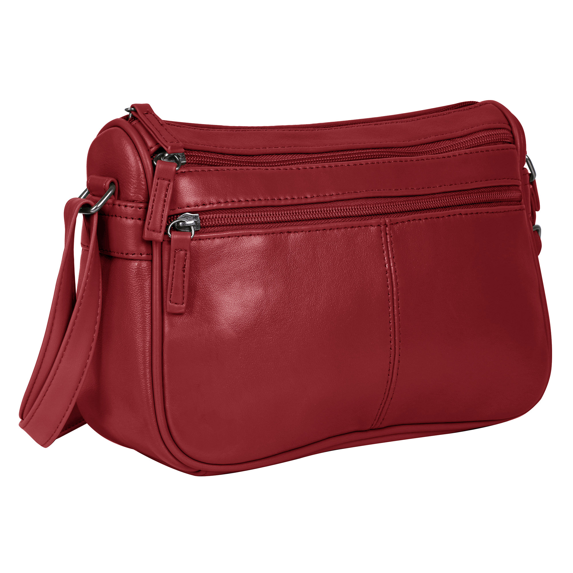 TEMU Sac bandoulière Karla en cuir souple pour femmes, idéal et en voyage, sac à main organisateur avec poches multiples zippées et bandoulière