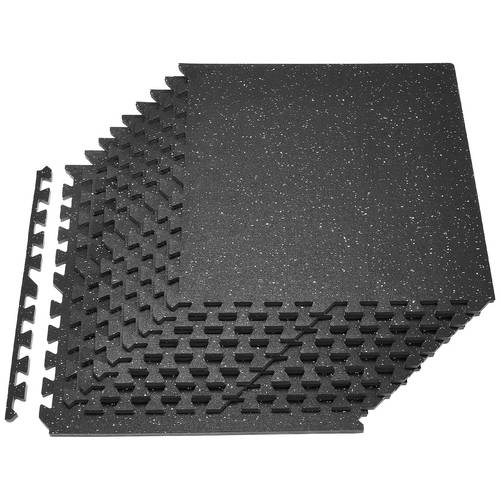 puzzle exercise mat 12 pcs fitness equipment mats 24 x 24 x 0 56 in high density eva foam mat set interlocking rubber protective floor padding with white dots for home gym office