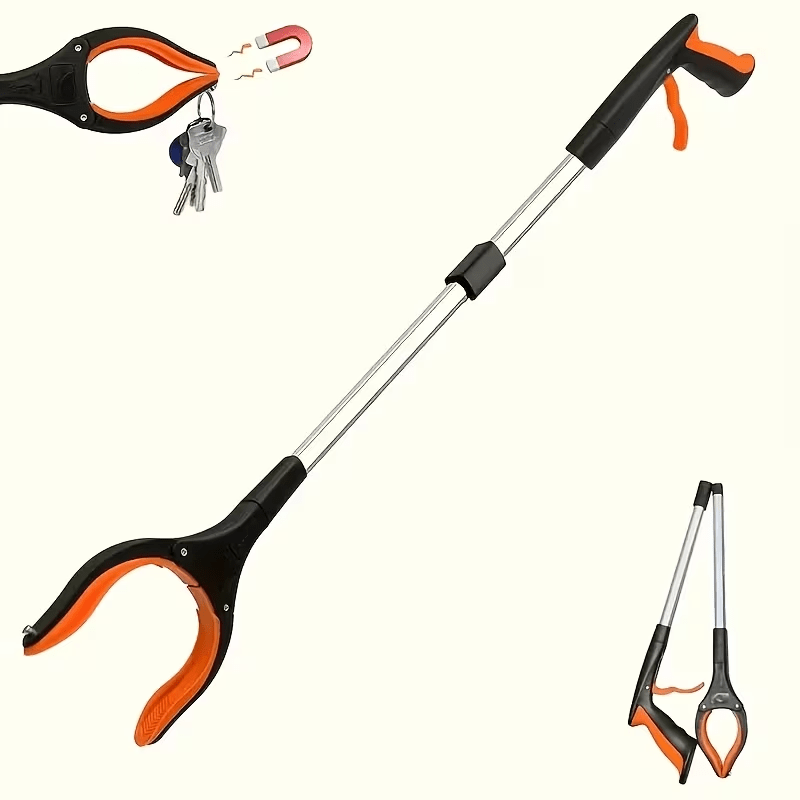 foldable grabber tool lightweight 33 inch foldable grabber tool for seniors extendable reacher with 360 rotating jaws for   pickup mobility assistance long trash pickup 1pc foldable multi scene trash and   ideal for living room bedroom and outdoor   cleaning supplies cleaning tool