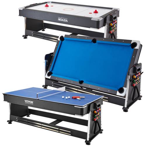 3 in 1 rotating swivel multi game table with air hockey billiards pool and table tennis 88 hockey table for game room set all accessories for each game included