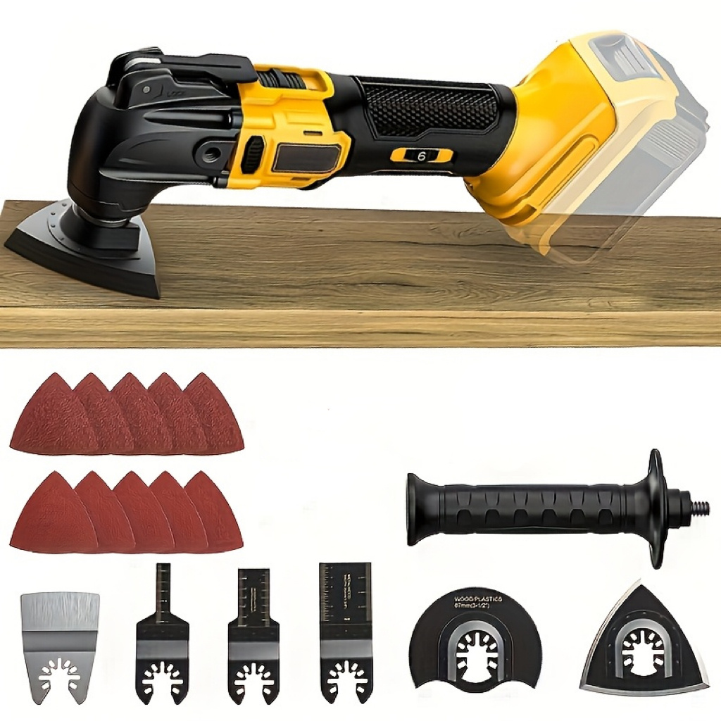 TEMU Outil oscillant électrique fil, outil oscillant multifonctionnel pour utilisation avec des batteries 20V Max, 6 réglages de vitesse, 21 000