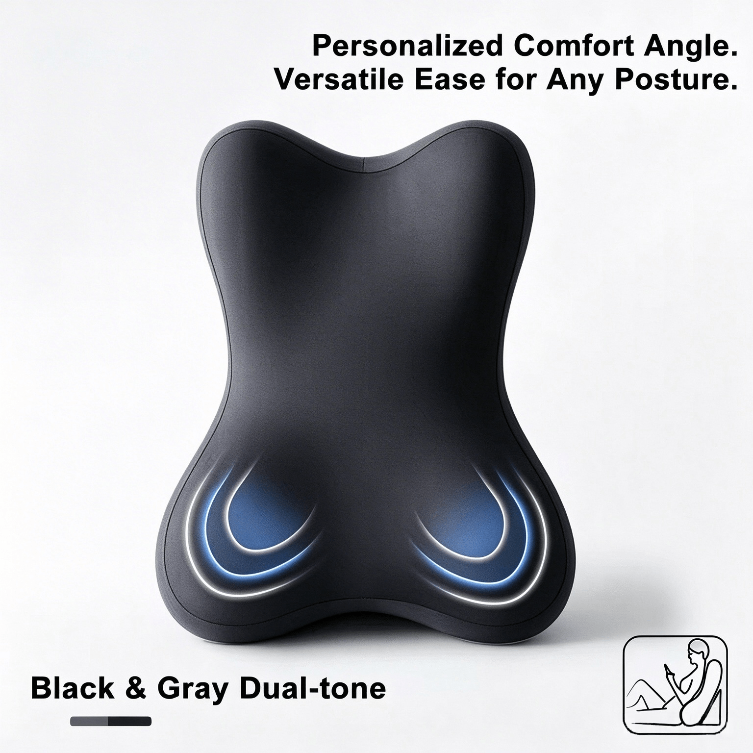 TEMU Oreiller de lecture en coin réglable pour lit - Grand en mousse à mémoire de pour s'asseoir dans le lit - Coussin de détente doux de C pour de