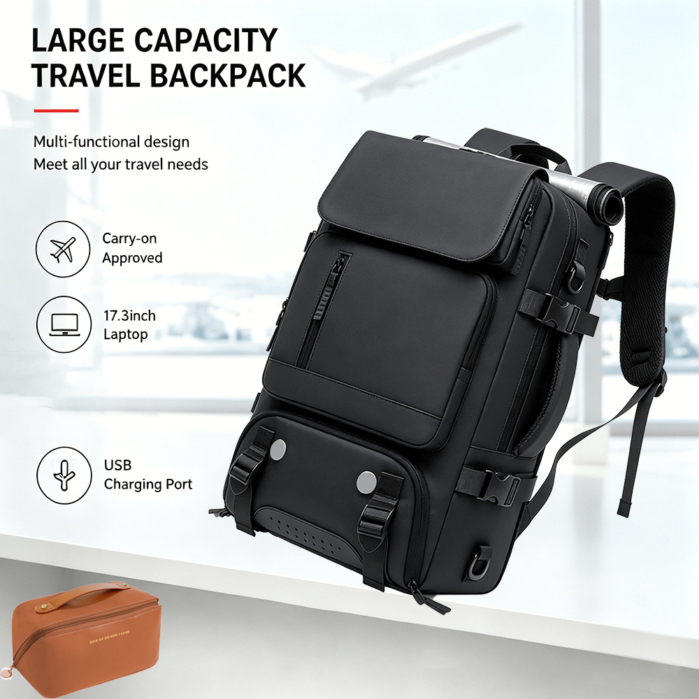 TEMU Sacs à dos de voyage pour hommes et femmes, sacs à dos de grande capacité avec compartiments à chaussures, sacs à dos pour affaires, salle de