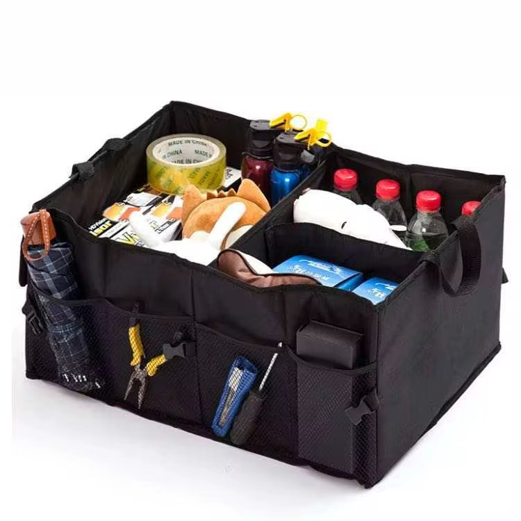 TEMU Panier de rangement de grande taille pour coffre de voiture, sac de rangement organisateur pour voiture, grande capacité, boîte à collations