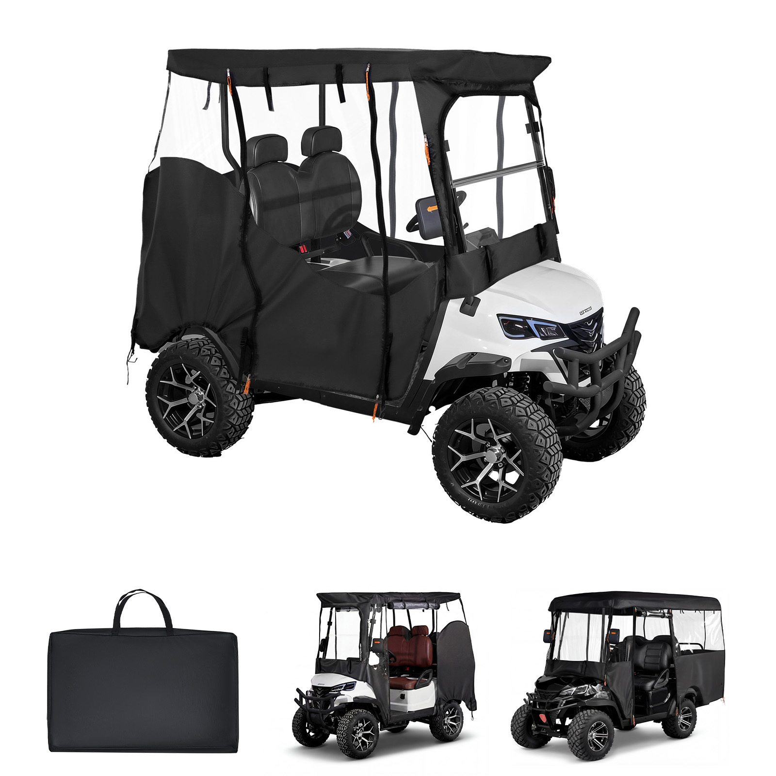 TEMU Housse de de golf VEVOR, enceinte complète pour de golf 2&2+2 places, housse en tissu Oxford 600D compatible avec la plupart des voiturettes ,
