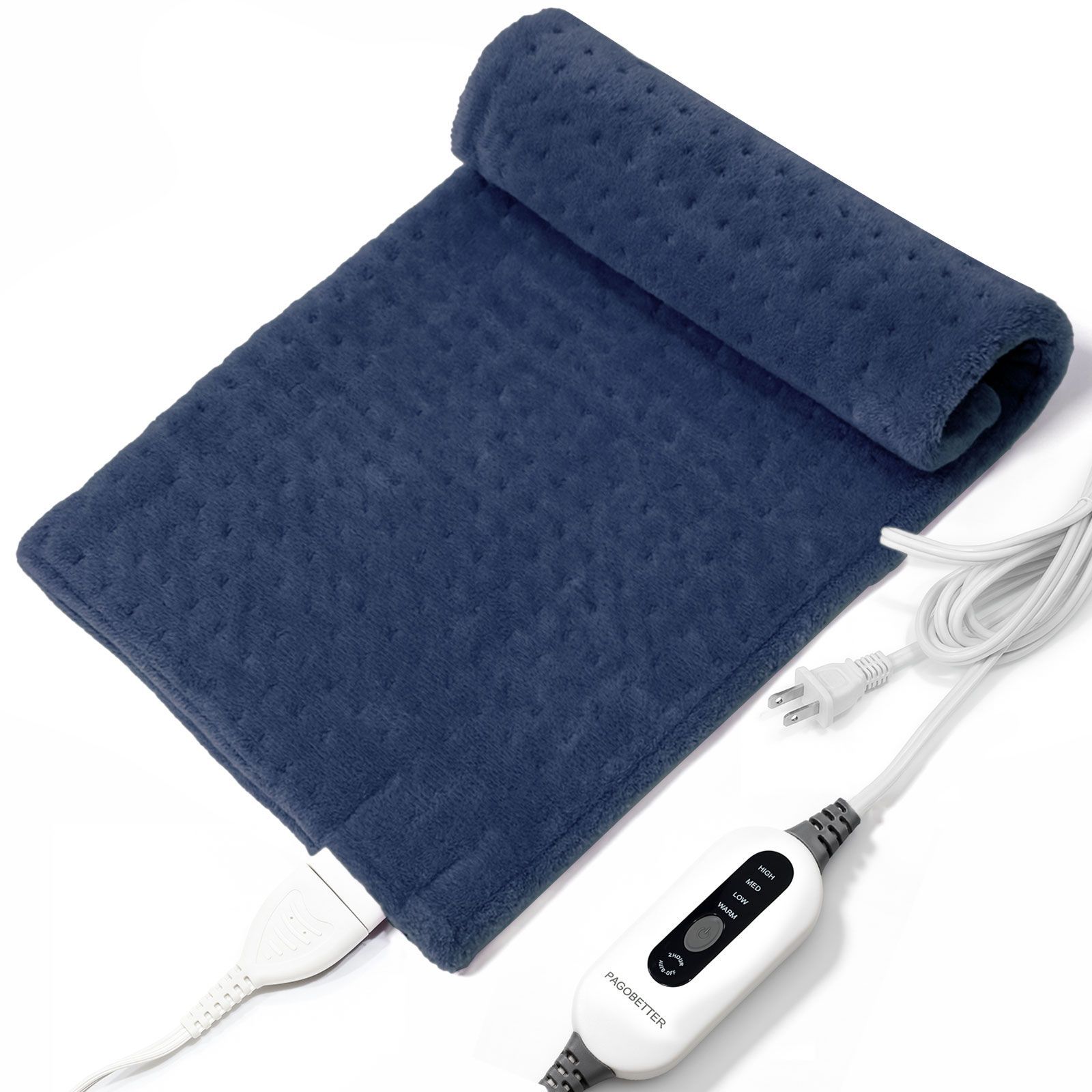 TEMU 12x24in Heating Pad For Back, Neck And Shoulders, Fast Heating Electric Heat Pad With 3 Adjustable Heat Settings, 104-140°f, Plush Single-sided