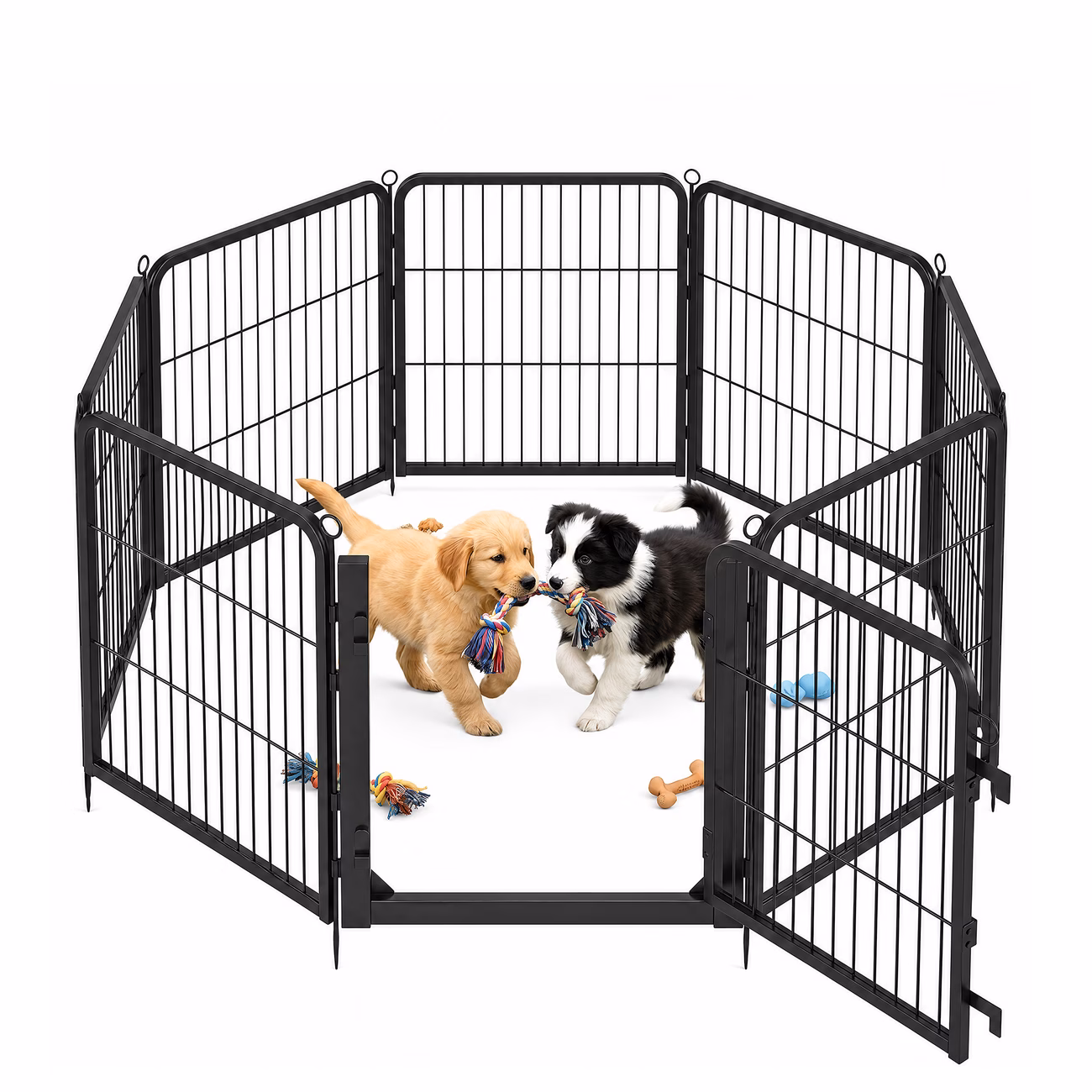 dog playpen 8 panels heavy duty steel pet fence 54 5 x 54 5 6 inches black Product details 7