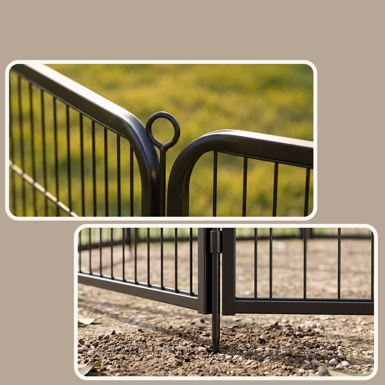 dog playpen 8 panels heavy duty steel pet fence 54 5 x 54 5 6 inches black Product details 3
