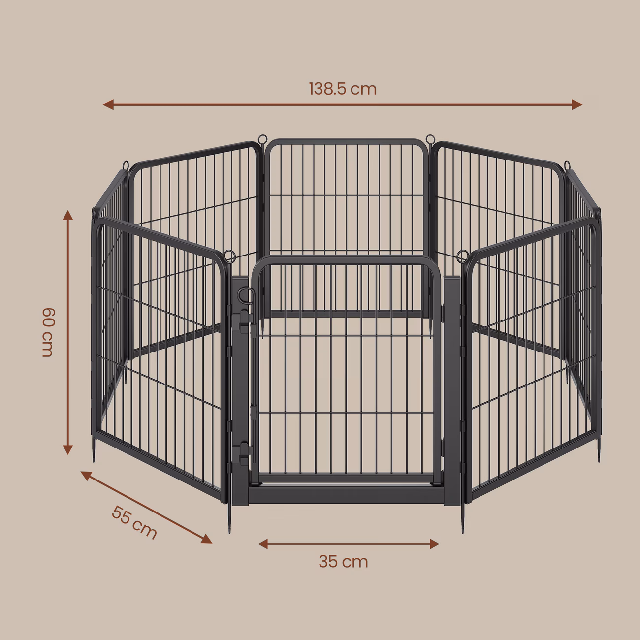 dog playpen 8 panels heavy duty steel pet fence 54 5 x 54 5 6 inches black Product details 2