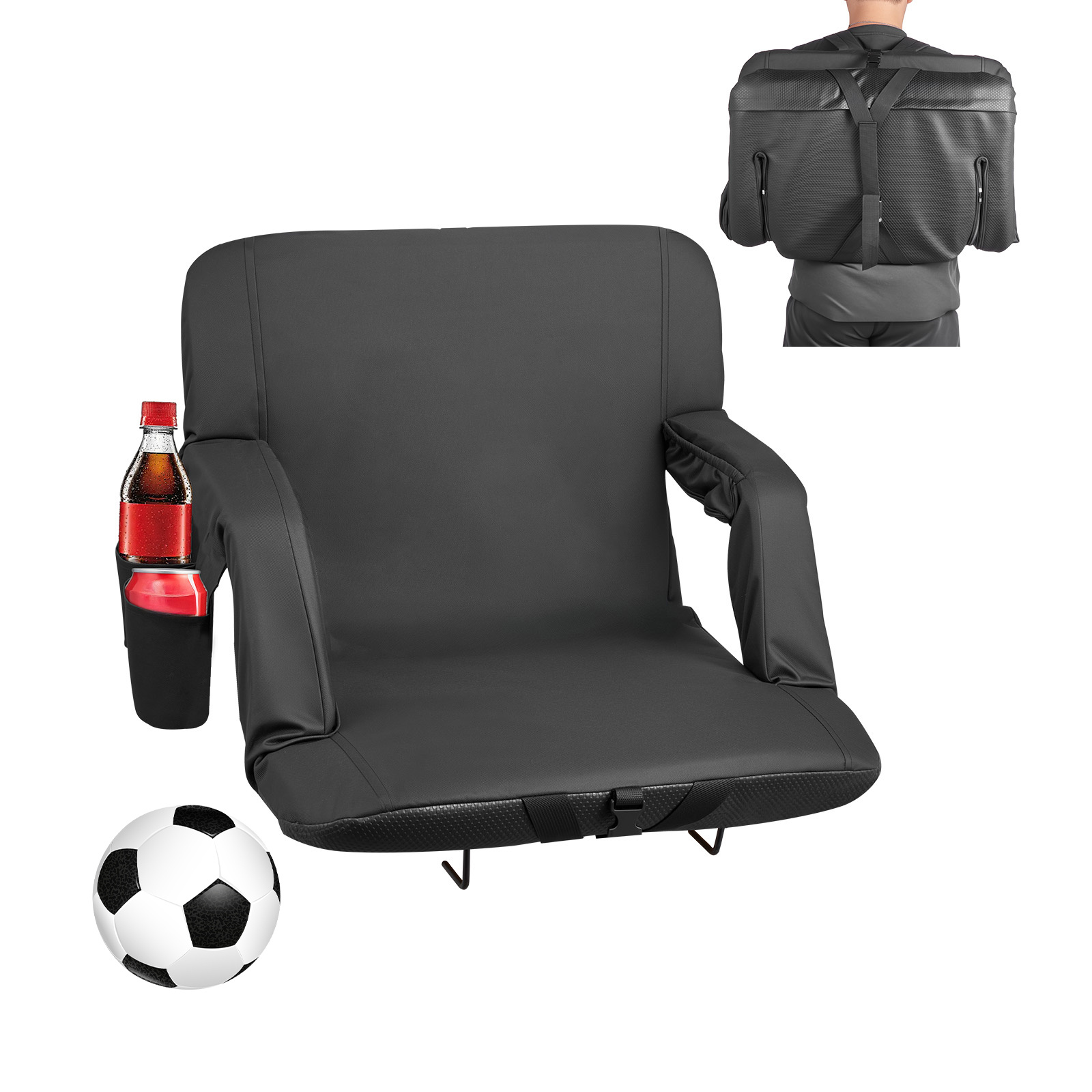 TEMU VEVOR Siège de , 6 Chaises de jeu à angle réglable, Siège de avec coussin de 2,9'', Support et accoudoir, Chaise de jeu large avec porte-gobelet