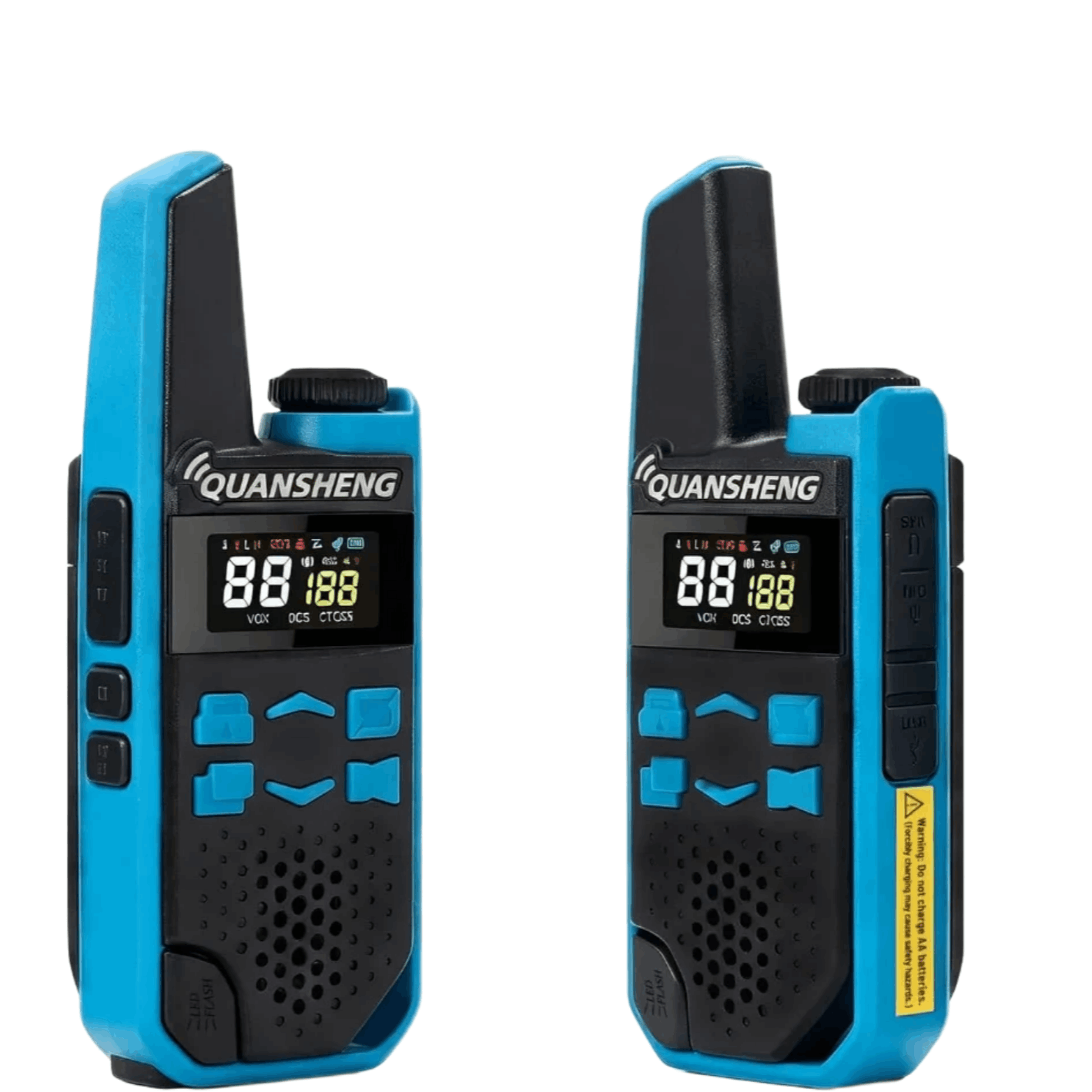 TEMU QUANSHENG Lot de 2 talkies- bidirectionnels licence TG-FR1 (FRS 22/PMR446 16 canaux) | Talkies- avec écran couleur HD, chargement de type-C,