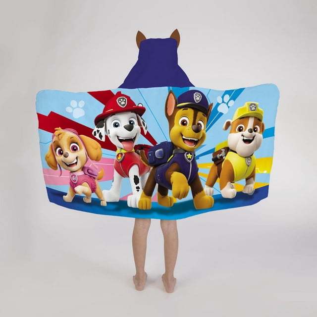 TEMU Paw Patrol "Rescue " Serviette à Capuche pour Enfants | Douce et Absorbante, en Coton, pour , la Plage et avec Capuche
