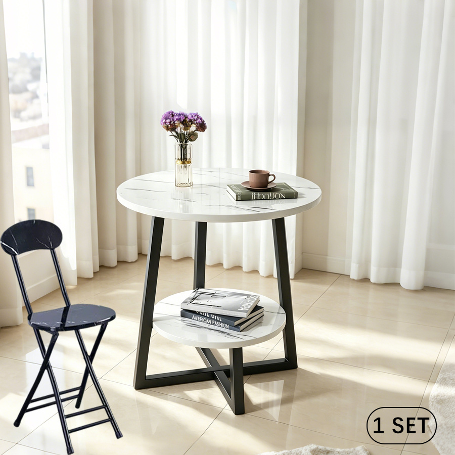 TEMU Table d'angle double , table basse pour salon, table à thé , étagère de rangement, table d'appoint pour balcon, table de sol, table d'appoint