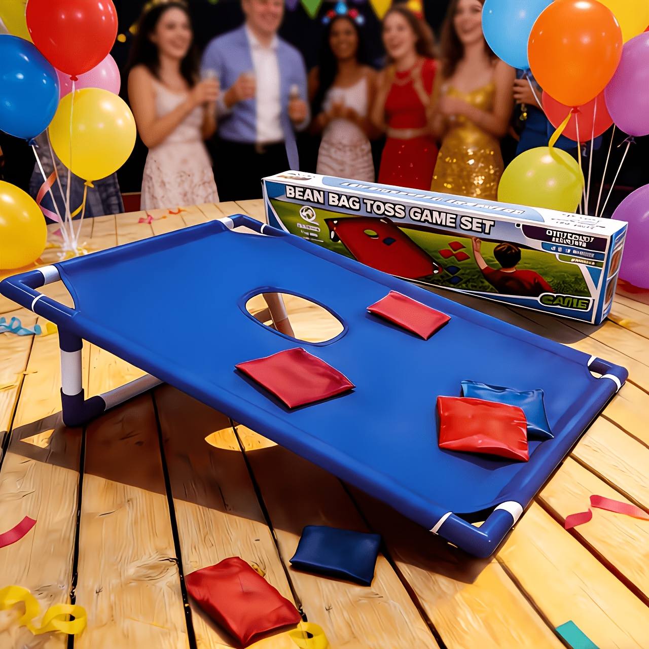 TEMU Jeu de Cornhole - Ce jeu comprend 6 sacs de , 1 sac de transport, un plateau de jeu de Cornhole et une boîte cadeau. Il est idéal pour les fêtes