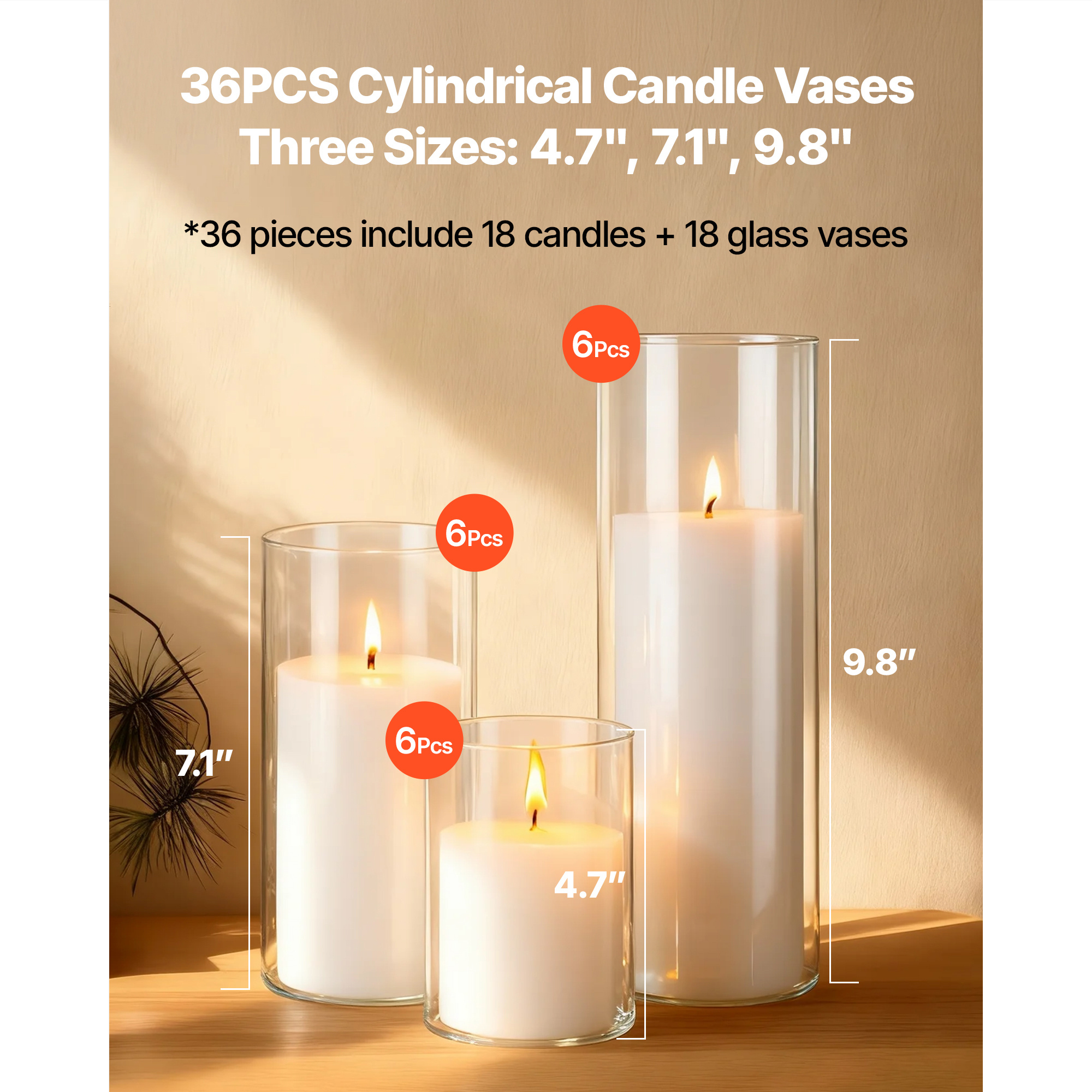   pillar candles and glass vases set 36 pcs clear cylinder hurricane candle holders for wedding centerpieces t  pillar candles and glass vases set 36 pcs clear cylinder hurricane candle holders for wedding centerpieces tall vase for table decor wedding party thanksgiving white 3 4 x 4 7 7 1 9 8 all vase for table decor wedding party thanksgiving white 3 4 x 4 7 7 1 9 8