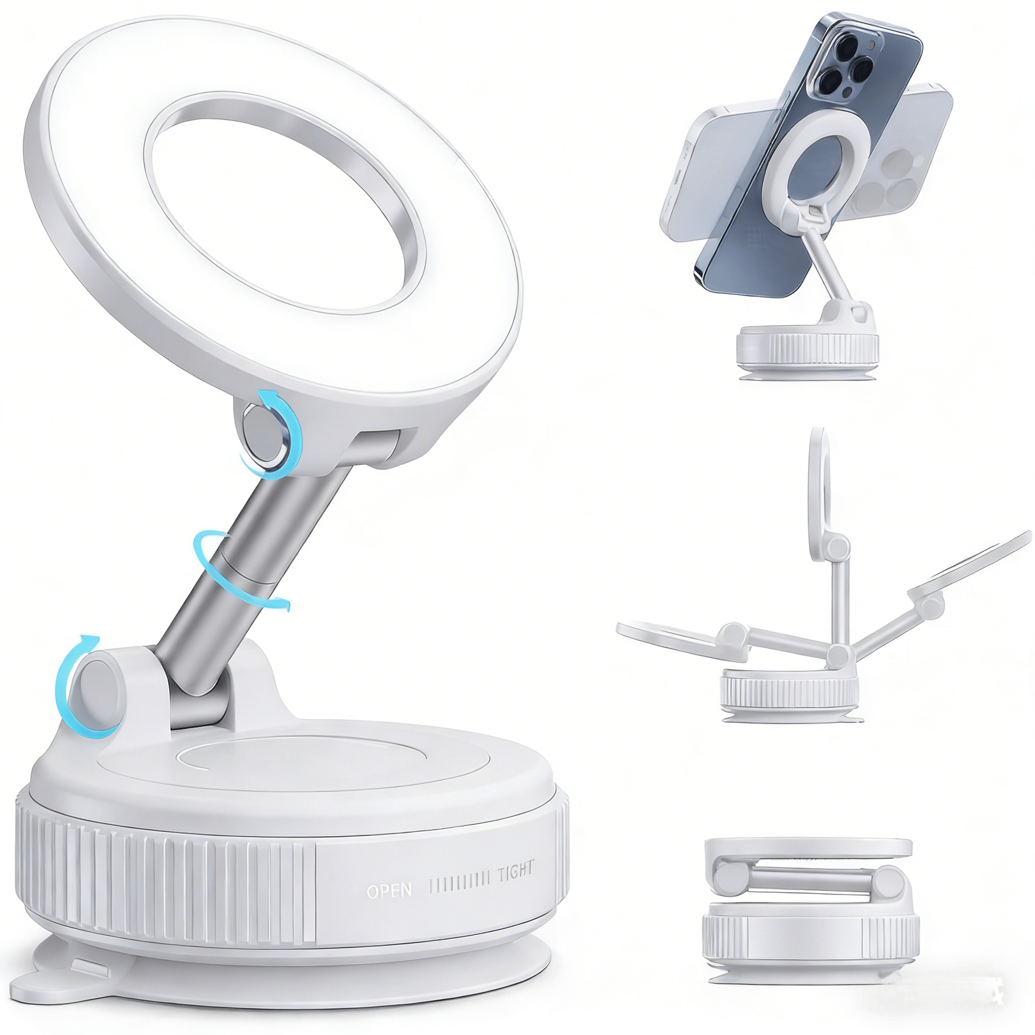 magnetic phone holder foldable and retractable hands free 360 foldable design fits all phones and tablets   work travel and emergency use ideal gift for men and women