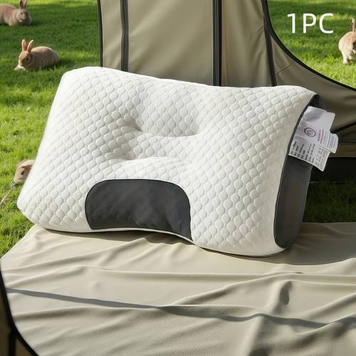 1pc 2pcs knitted ergonomic pillow rest 1100g filling version for able sleeping and massage hypoallergenic removable washable cover moisture absorption breathable household bedroom decorative cushion white neck for gift