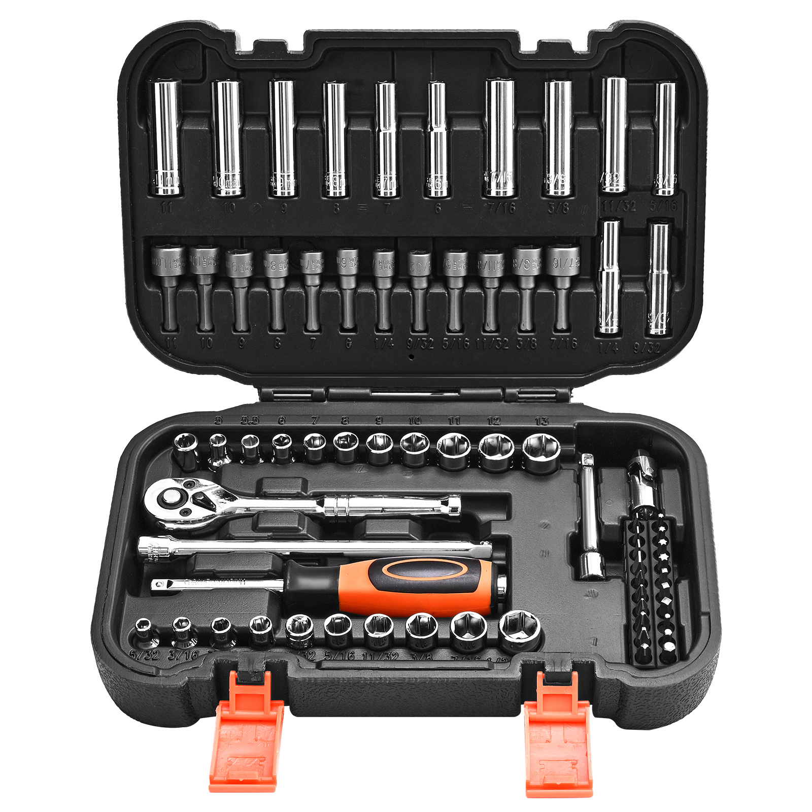 TEMU Vevor Socket Set, 70pcs, 1/4 Inch Drive Socket And Ratchet Set, Sae And Metric, Deep And Shallow, Mechanic Tool Kit With Bits, Accessories And