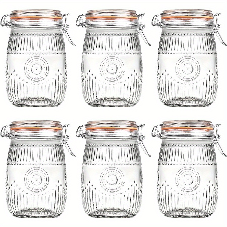 wide mouth vintage mason jars with airtight lid 32oz canister quart jars for kitchen storage for coffee sugar beans 6 pack