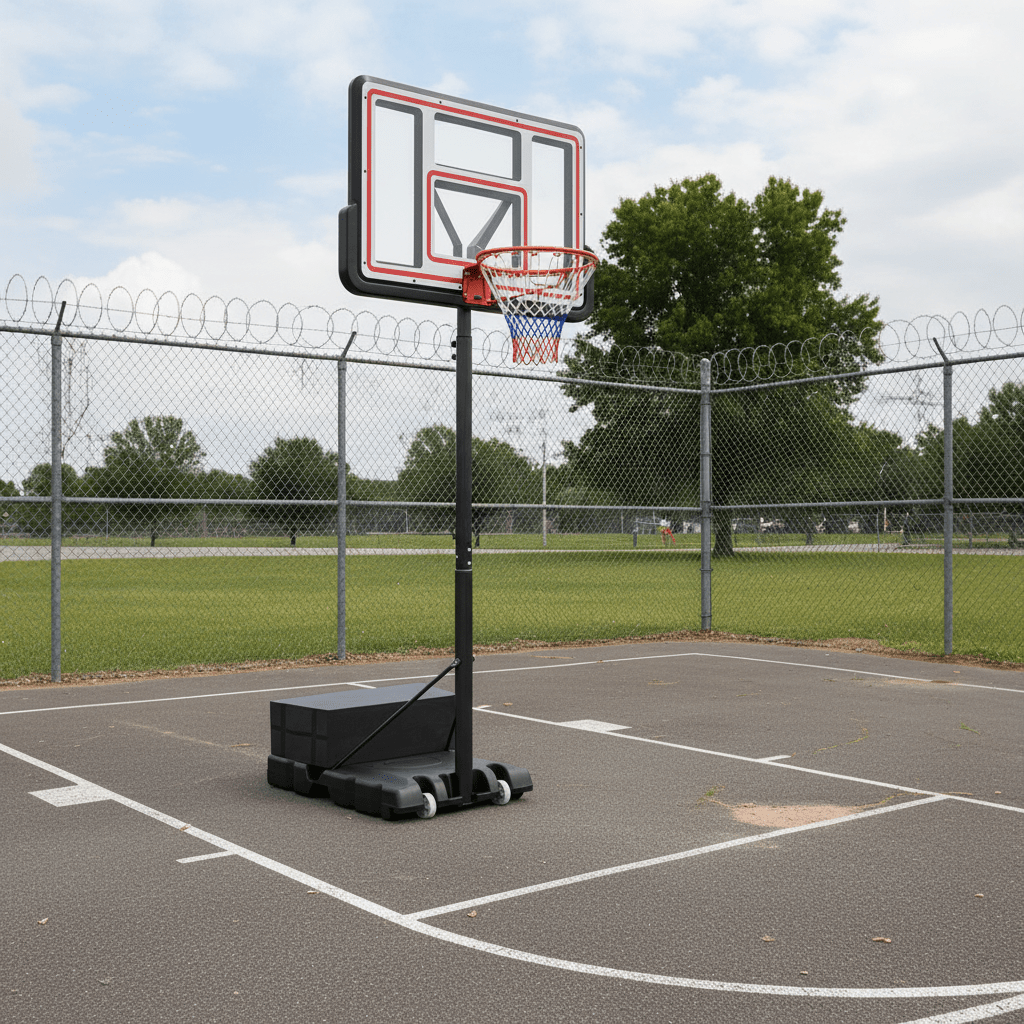 TEMU COSTWAY Panier de Basketball Portable, Support de Basketball Réglable en Hauteur avec Panneau de en PC Incassable, Base Remplissable, Système de