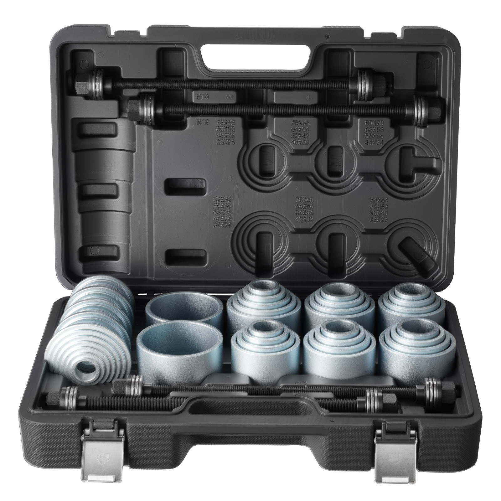 TEMU Vevor Pull And Press Sleeve Kit, 36pcs, Steel Bush Removal Insertion Sleeve Tools With Carrying Case, Compatible With Lcv And Hgv Engines, For