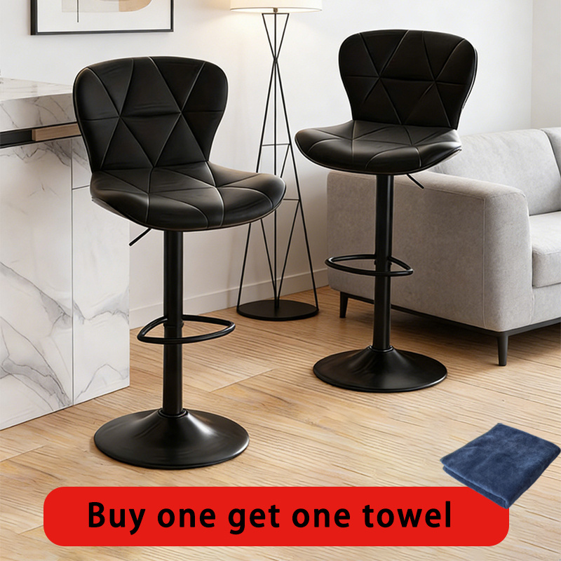 TEMU 2PCS/1PC Tabouret de Bar Rotatif Luxueux Réglable - Ergonomique, Siège Pivotant avec Surface en Similicuir Coussinée, Base Métallique Solide -