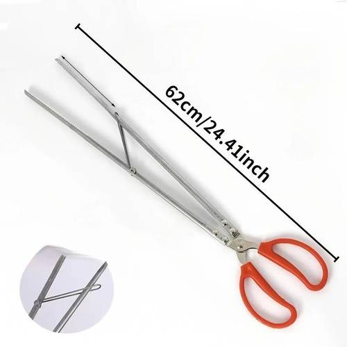 24 4 long stainless steel grabber tongs for outdoor water use precision picking tool for fishing beach pond yard single piece 2 styles