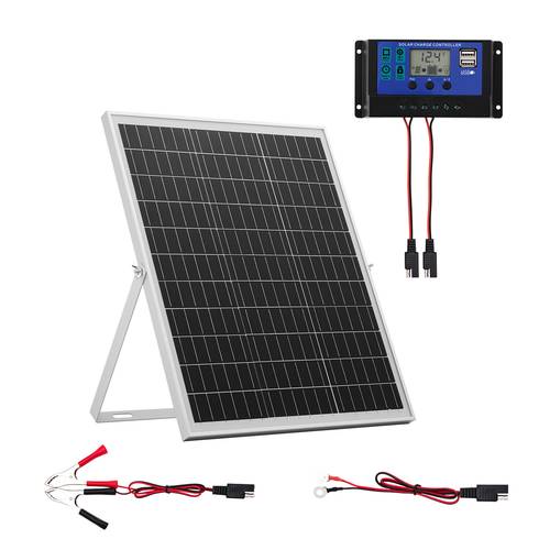 25w 12v solar panel battery charger solar battery trickle charger maintainer with intelligent mppt controller adjustable mount bracket for rv motorcycle trailer