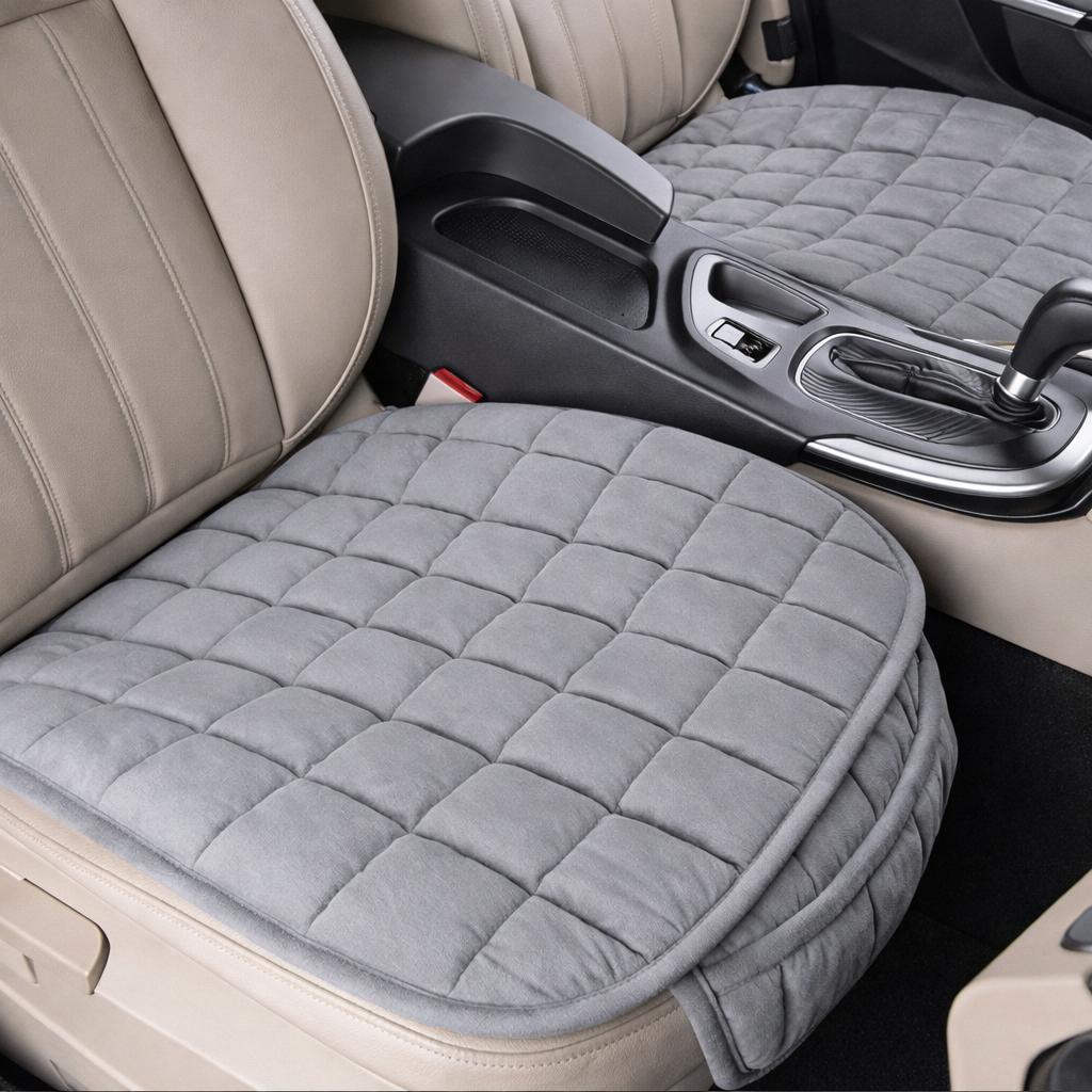 soft suede car seat cushion   you warm and  able in winter anti slip   with convenient pockets fashionally   design enhances vehicle   essential for driving